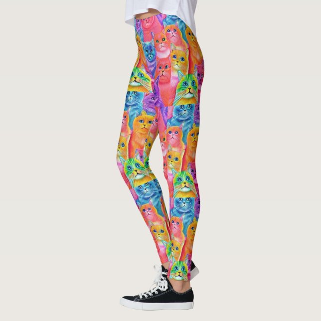 Leggings Chats amis Coloré Amusant (Gauche)