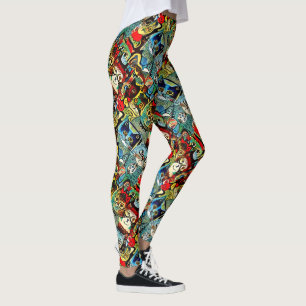 Leggings Chats Anthropomorphes Victoriens Aux Couleurs Terr