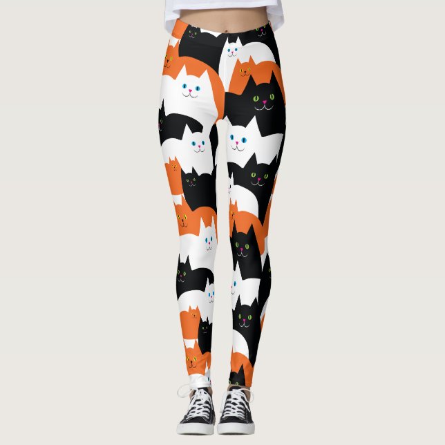 Leggings Chats costumés Halloween Trick ou Treat (Devant)