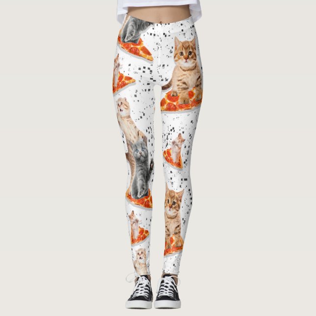 Leggings Chats de pizza amusants - Hamster de pizza mignonn (Devant)