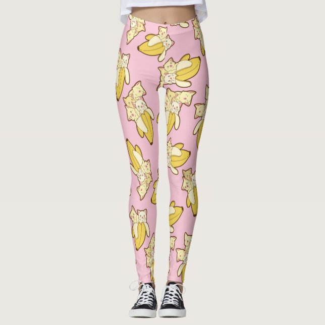 Leggings Chats Et Bananes Motif (Devant)