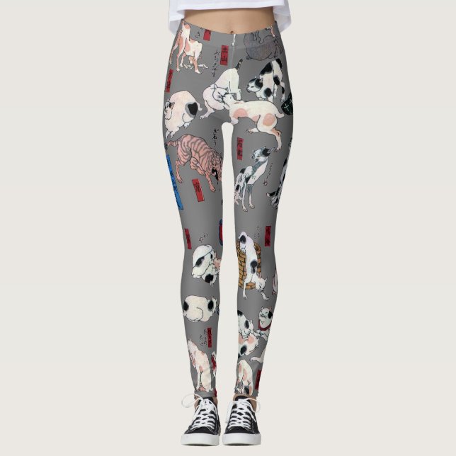 Leggings Chats japonais, Kuniyoshi, Ukiyo-e (Devant)