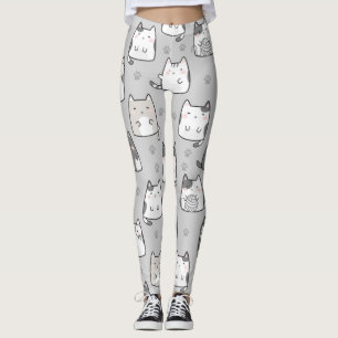 Leggings Chats Motif Cute Kawaii sans joint