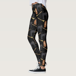 Leggings Chats noirs, Balais, Citrouilles Halloween