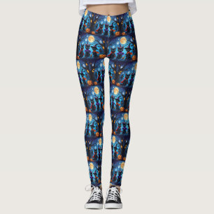 Leggings Chats noirs Citrouille Halloween drôle