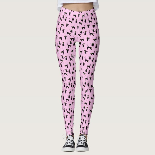 Leggings Chats noirs mood (Devant)
