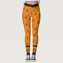 Chats noirs sorcière d'Halloween - Orange