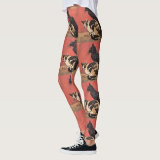 Leggings Chats, peinture fine d'art par Theophile Steinlen