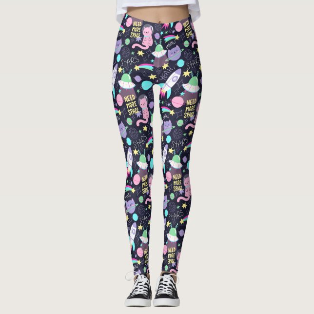 Leggings Chats spatiaux cool (Devant)