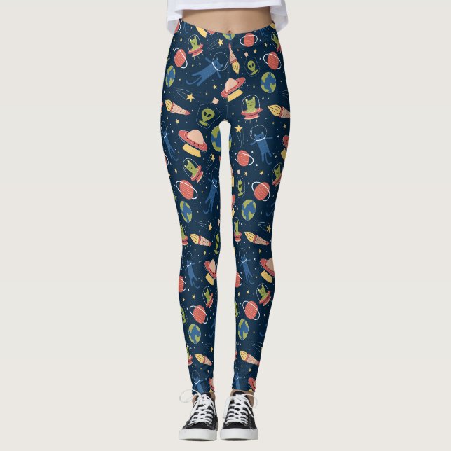 Leggings Chats spatiaux cool (Devant)