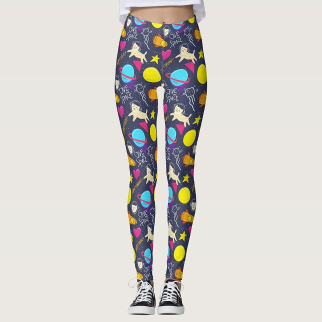 Leggings Chats spatiaux cool (Devant)