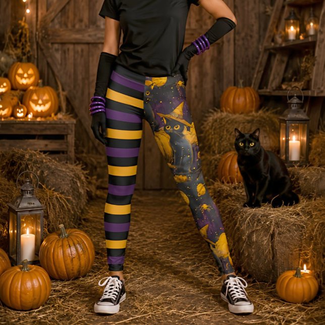 Leggings Chatte de sorcière Halloween amusante Citrouille r (Créateur téléchargé)
