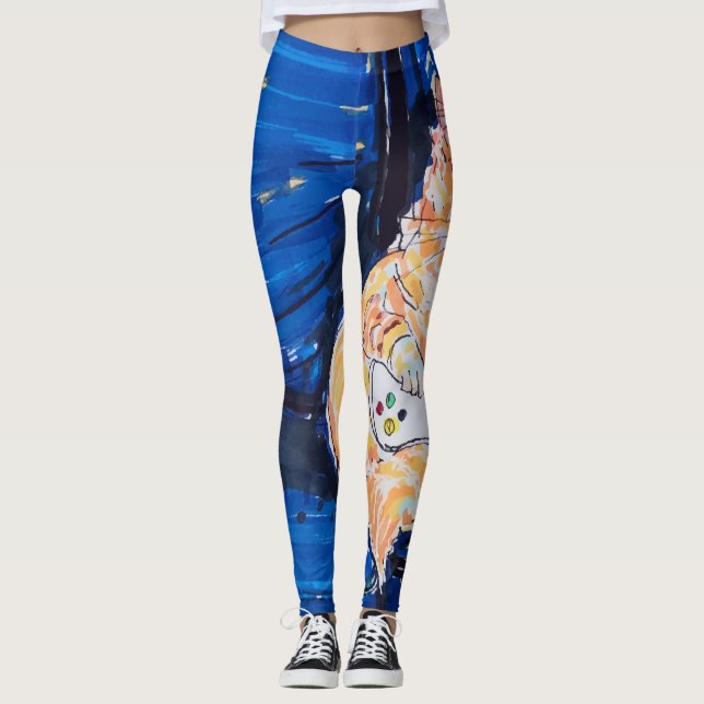 Leggings Chatte joueuse au gingembre (Devant)