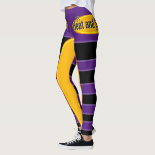 Leggings Chauffage et servir le texte noir Gfx