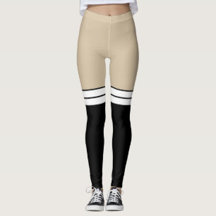 Leggings Chaussette haute beige bronzée couleur noir blanc