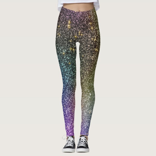 Leggings Chaussettes Ombre Galaxy de Parties scintillant en (Devant)