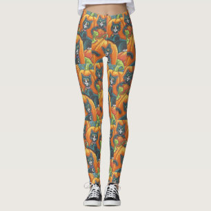 Leggings CHAUSSURES NOIRES ET MICE HALLOWEEN LEGINGS Orange