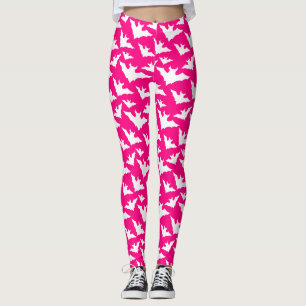 Leggings Chauve-souris blanche d'Halloween rose cool éffray