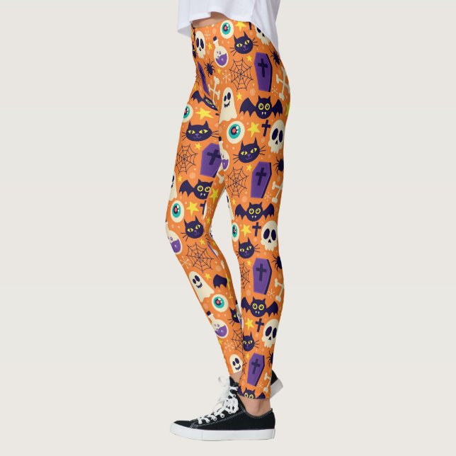Leggings Chauves-souris et crânes (Gauche)