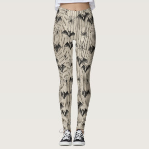 Leggings Chauves-souris vintages et toiles d'araignée sur s