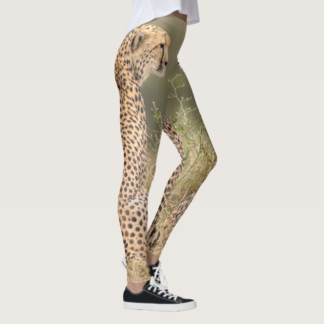Leggings Cheetah photographié dans la qualité sauvage (Droite)