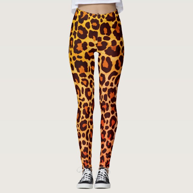 Leggings Cheetah Poster de animal Leopard Safari tendance L (Devant)