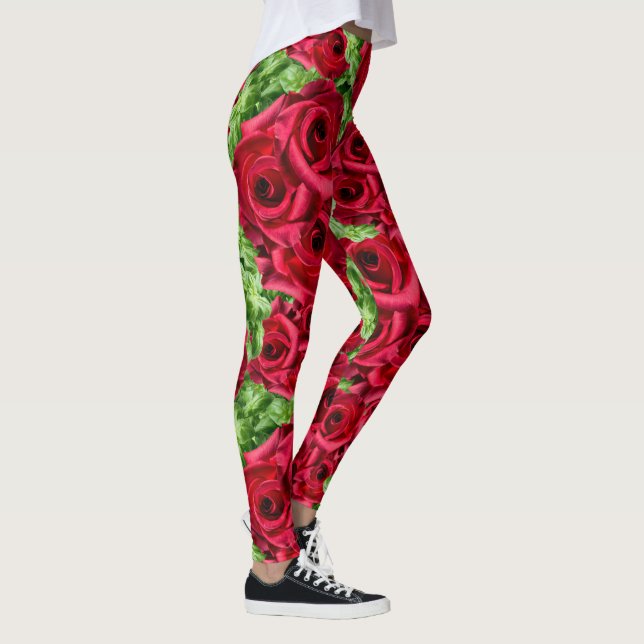 Leggings Chemin Rouge Roses Fleur Garland (Droite)
