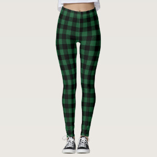 Leggings Chèque de buffle noir et vert