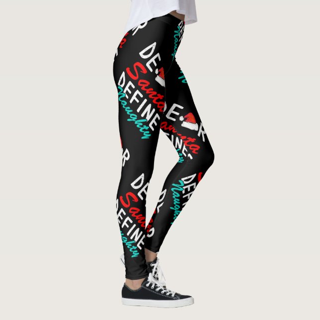 Leggings Cher Père Noël, Définir Naughty—Joli Noël (Droite)