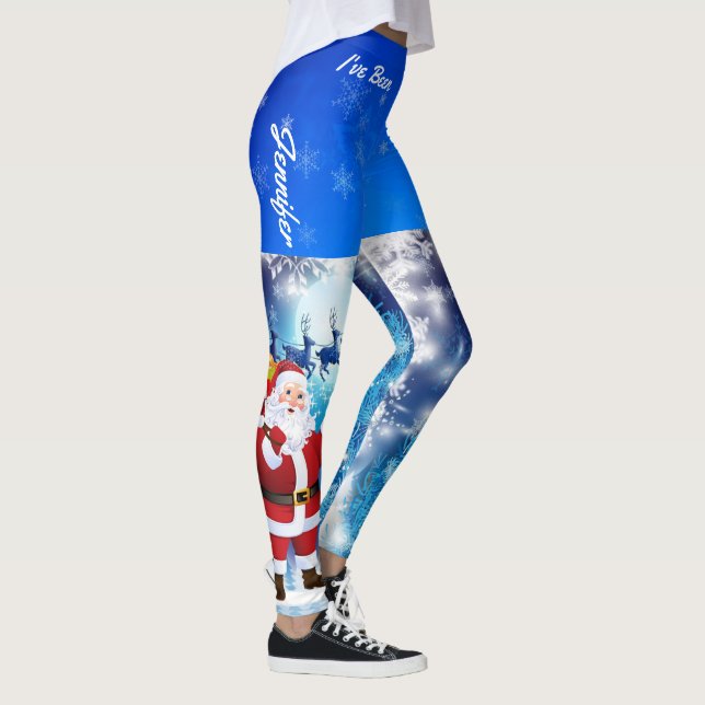 Leggings Cher Père Noël, j'ai été une bonne fille aux jambe (Droite)