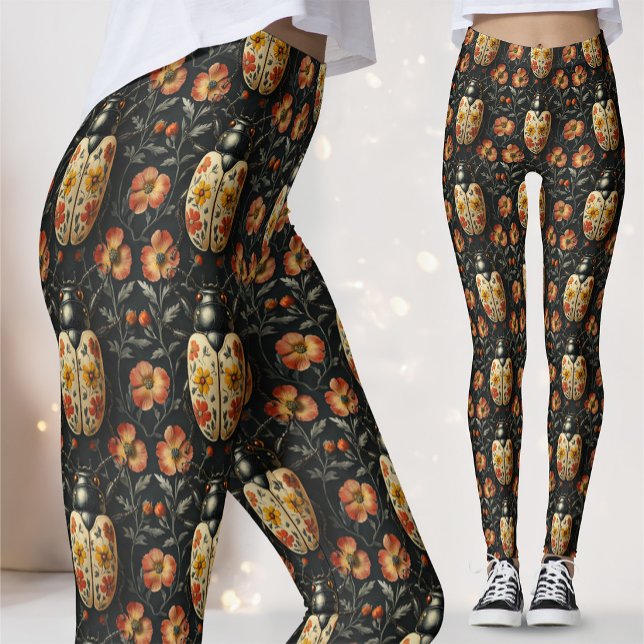 Leggings Chercheur en Nature Dorée Coléoptère Botanique (Créateur téléchargé)