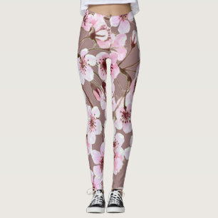 Leggings Cherry Blossom Branches Motif aquarelle