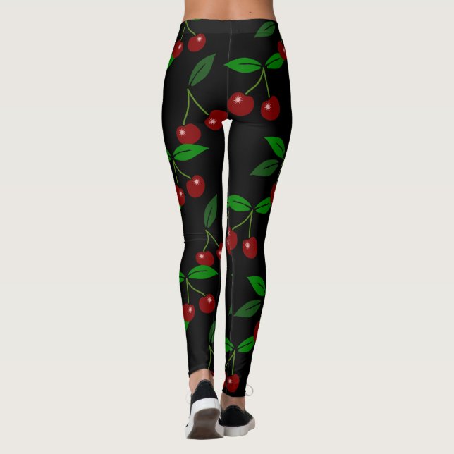 Leggings Cherry Choisissez votre couleur arrière - plan Leg (Dos)