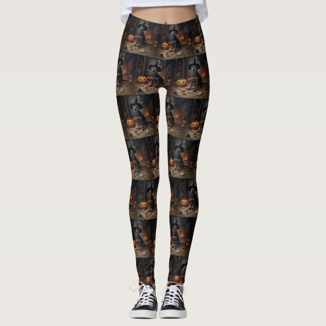 Leggings Chesapeake Bay Terrier Citrouille Halloween effray (Devant)