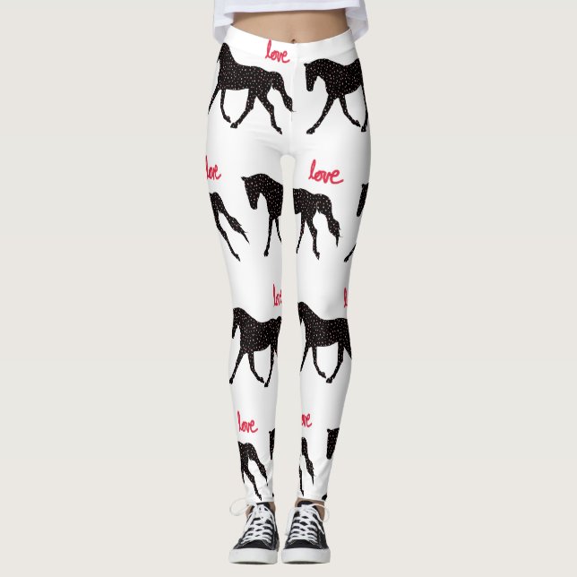Leggings Cheval, coeurs et amour (Devant)