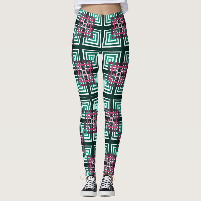 Leggings Chevauchement des Carrés (Devant)