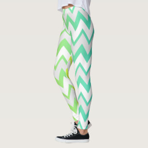 Leggings Chevron motif citron vert turquoise aqua ombre élé