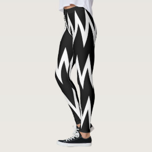 Leggings Chevron noir et blanc