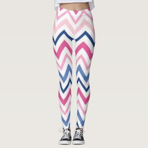 Leggings Chevron rose et bleu