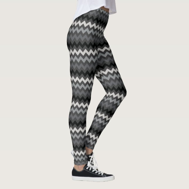 Leggings Chevron Stripes sur gris foncé (Droite)