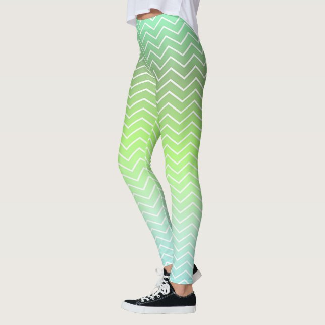 Leggings Chevron vert bicolore (Gauche)