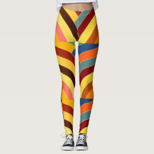 Leggings chevrons contemporains et multicolores