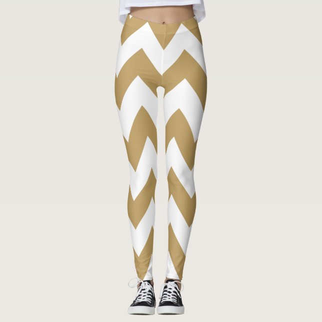 Leggings Chevrons neutres en jachère (Devant)