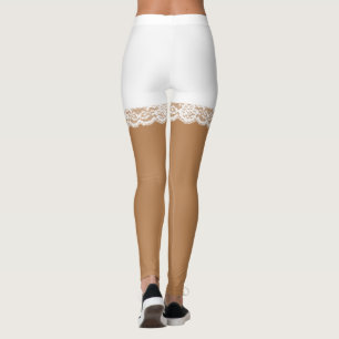 Leggings Chic blanc dentelle Faux Shorts