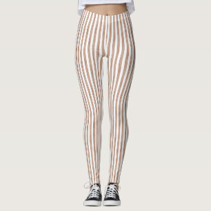 Leggings Chic Brown rayures blanches