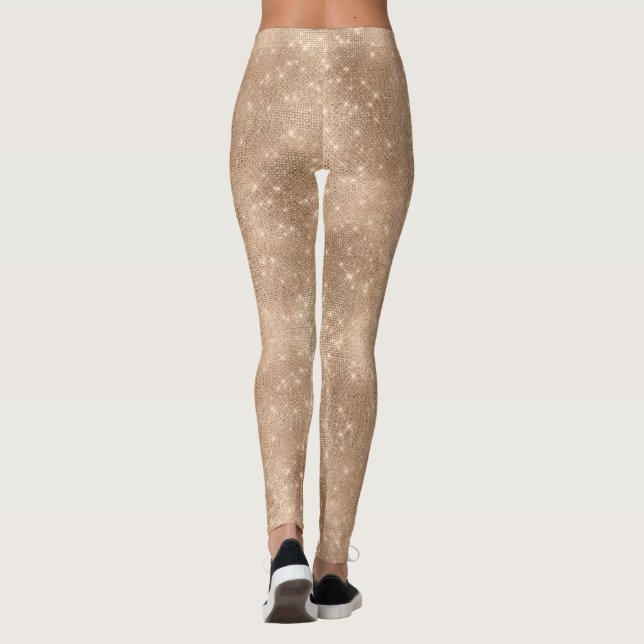 Leggings Chic Champagne Gold Sparkle Glitz Noël (Dos)