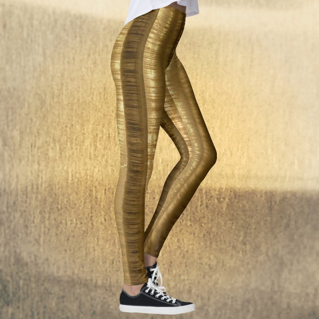 Leggings Chic Glam rayé bronze doré (Créateur téléchargé)