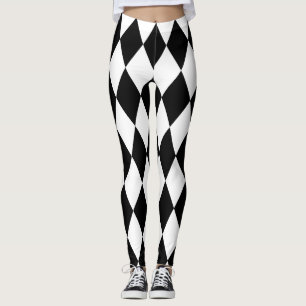Leggings Chic Harlequin Diamant noir et blanc