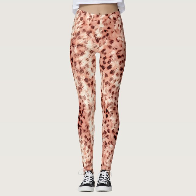 Leggings Chic Joli Rose Gold Leopard (Devant)