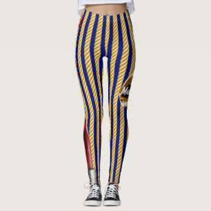 Leggings Chic Navy Gold Lines Lips Girly 2022 anniversaire 